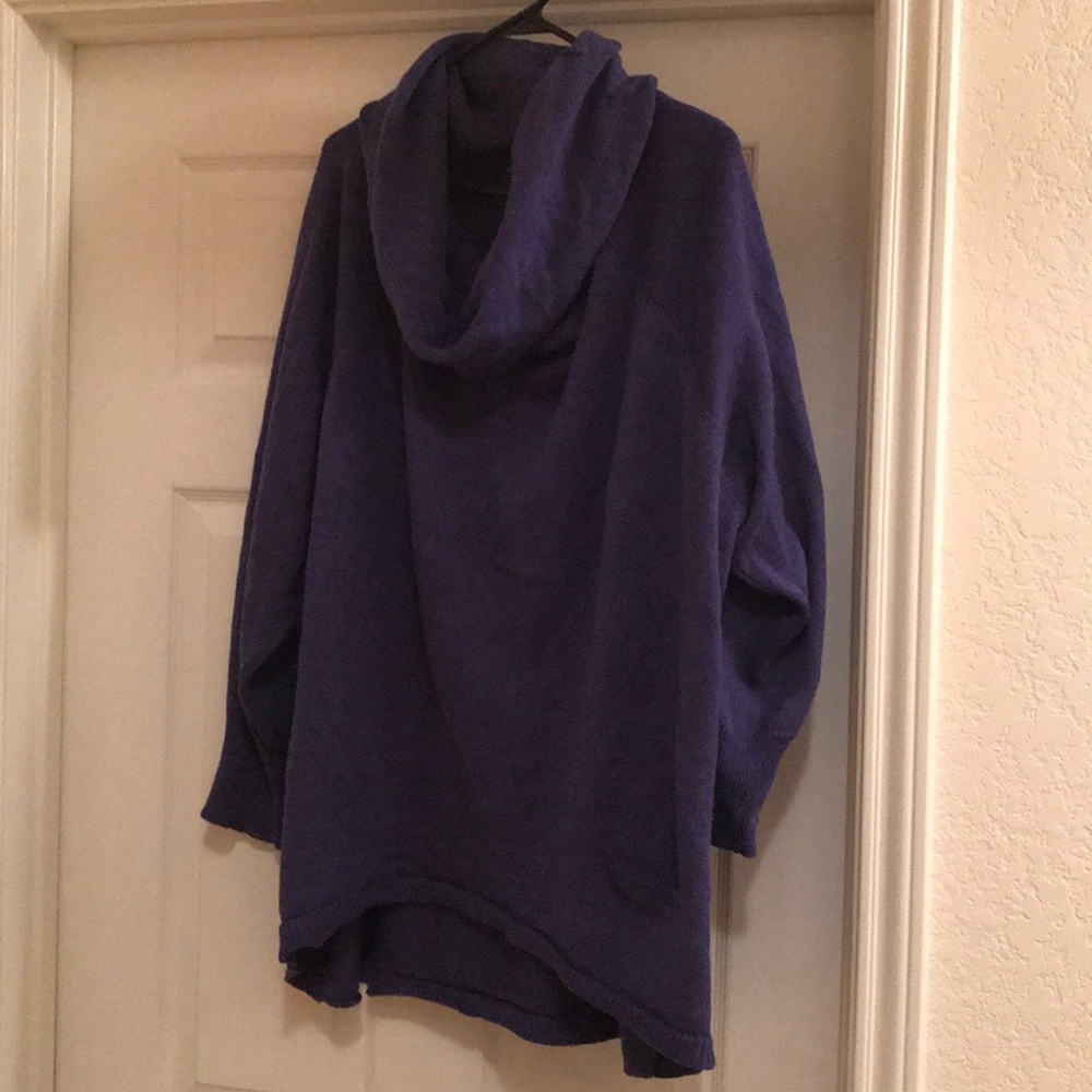 Eileen Fisher XL Purple Wool Cowl Neck Sweater